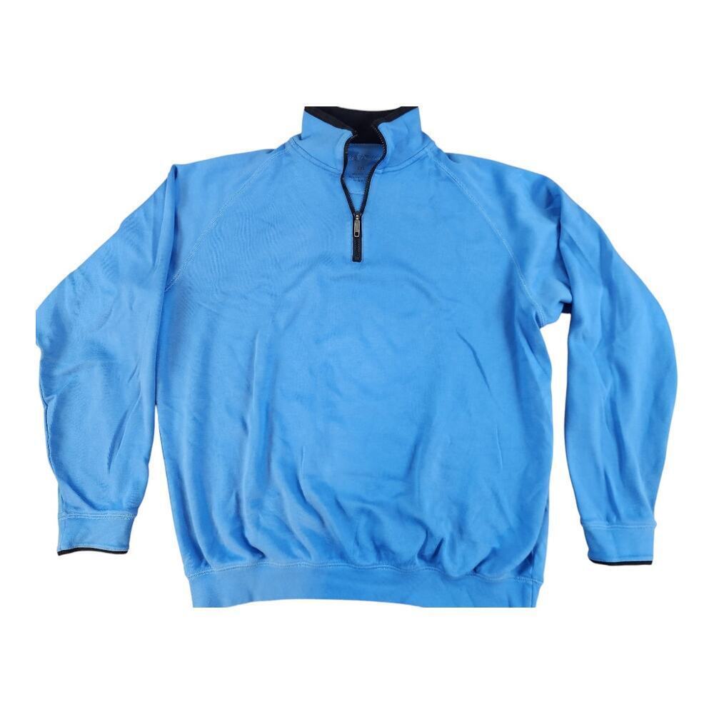 Boston Traders mens sz XXL‎ blue 1/4 zip pullover shirt 100% pima cotton